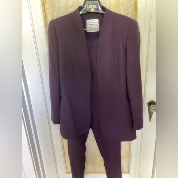 Travilla 3-Piece Eggplant Pantsuit - Picture 2 of 7